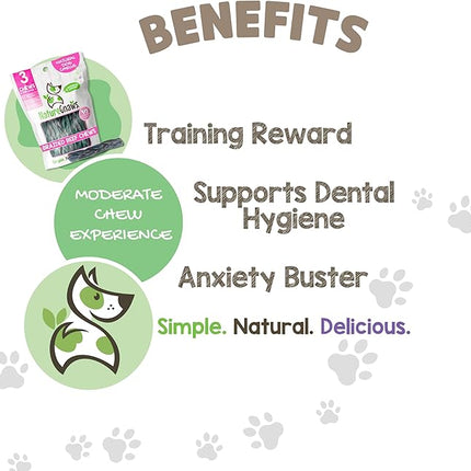 Nature Gnaws Braided Beef Chews for Dogs 5-6" (3 Count) - Long Lasting for Small and Medium Dogs - Natural Beef Gullet Jerky Dog Chew Treats