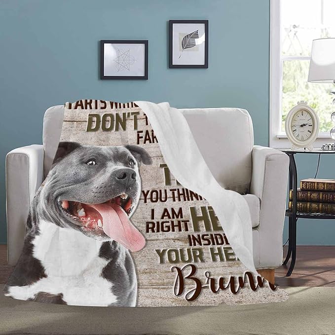 Artsadd Personalized Dog Memorial Blanket with Dog Pictures & Name - Custom Pet Memorial Blanket, Sympathy Remembrance Made in USA