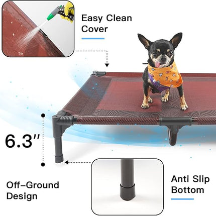 suddus Elevated Dog Bed Waterproof Outdoor, Portable Raised Dog Beds, Dog cots Off The Floor, Dog Beds Easy Clean Indoor or Outdoor Use, Medium, Red