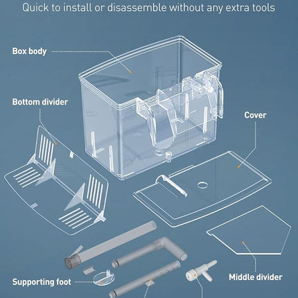 Pawfly Aquarium Breeding Box Fish Tank Hatchery Incubator Acrylic Breeder Box for Baby Fish Shrimp Betta Clownfish Small Isolation Box for Aggressive Fish Guppy
