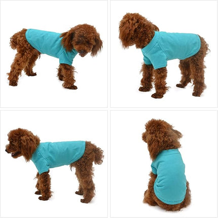 Lovelonglong 2019 Pet Clothing Dog Costumes Basic Blank T-Shirt Tee Shirts for Small Dogs Turquoise S