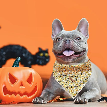 Lionheart glory Dog Bandana Halloween 1 Pack Washable Soft Dog Scarf, Fall Bib Scarf Boy Girl Square Adjustable Dogs Bandanas for Small to Large Pets