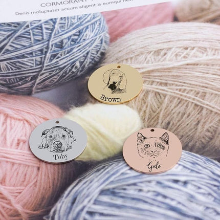 LONAGO 925 Sterling Silver Custom Dog Cat Portrait Photo Necklace Personalized Pet Engraved Picture Pendant Memorial Gift Name Jewelry for Women Mom