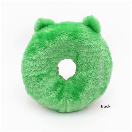 ZippyPaws - Donutz Buddies - Frog Pet Donut Toys for Dogs with Embroidered Sprinkles, Soft, No Stuffing, Durable Large Breed Dog & Puppy Toys with Squeaker