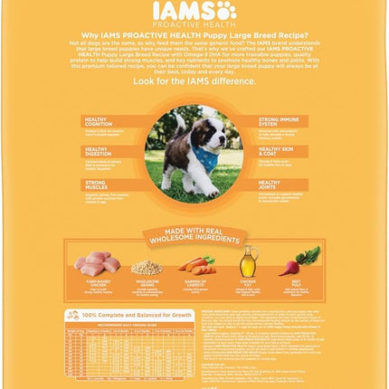 IAMS Proactive Health Large Breed Puppy Food with Real Chicken, 30.6 lb. Bag
