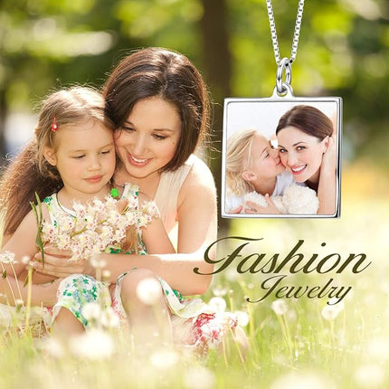 LONAGO Full Color Photo Picture Personalized Necklace Custom Etched Dog Tag Image Pendant with Message Name