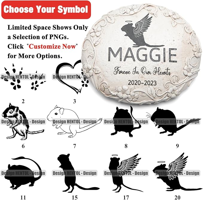 Personalized Gerbil Memorial Stone, Pet Grave Marker Gerbil, Gerbil Headstone, Gerbil Tombstone, Gerbil Gravestone, Gerbil Memorial Gifts