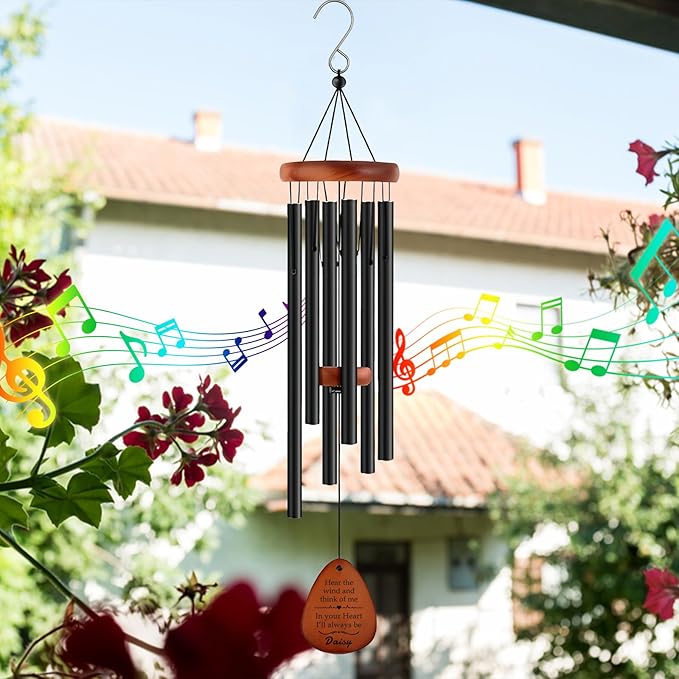Funnylife Personalized Pet Memorial Wind Chime, Dog Memorial Gifts Pet Loss Sympathy Gifts Thoughtful Dogs and Cats Remembrance Outdoor Bereavement Memory Wind Chime 26"