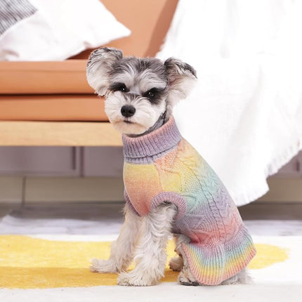 QBLEEV Dog Sweater Dress, Christmas Pullover for Small Dogs, Soft Warm Winter Puppy Vest Turtleneck Holiday Outfit for Girls Boys S