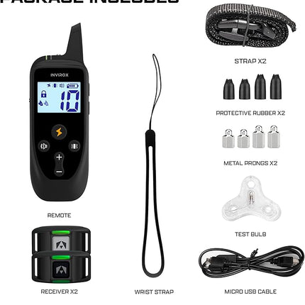 INVIROX Dog Training Collar for Large Dog X2 [2026 Edition] 123 Levels Dog E Collars 1100yd Range, 100% Waterproof, Rechargeable Electric Collars for Medium Dogs, E Collar for Large Dogs