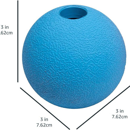 Amazon Basics Dog Toys, Interactive Fetch Rubber Balls, (Pack of 2), 3 inch, Blue, Orange