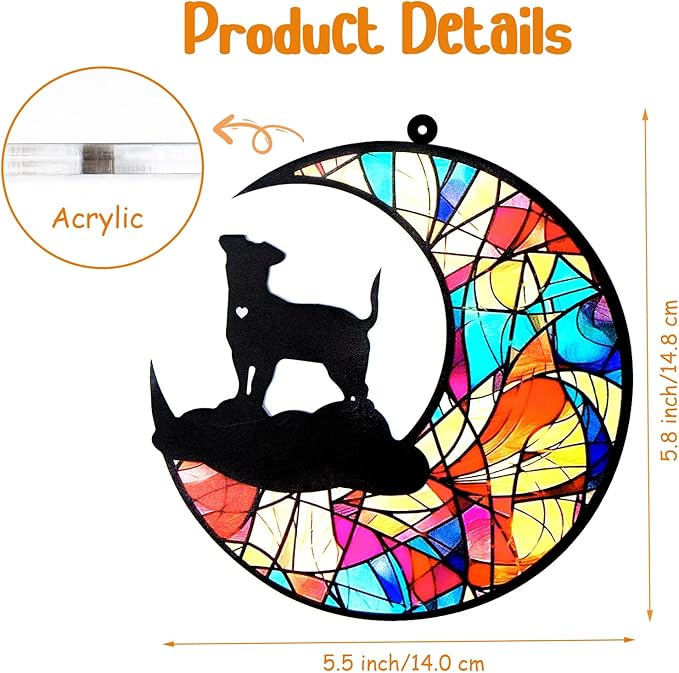 Dog Memorial Suncatcher,Pet Sympathy Gifts,Dog Memorial Gifts for Loss of Dog,Personalized Dog Pass Away Gifts with Name Date for Pet Lovers