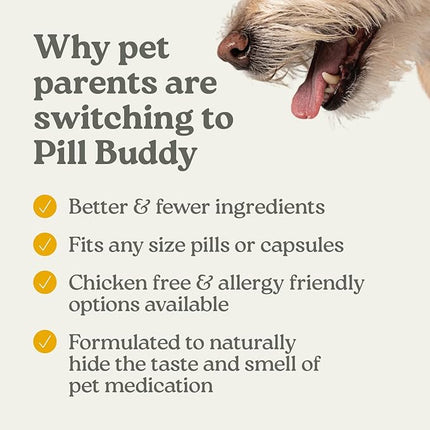 Earthly Pill Buddy Naturals - Beef Recipe Pill Hiding Treats for Dogs - Make A Perfect Pill Concealing Pocket Or Pouch for Any Size Medication - 30 Servings