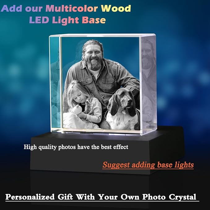 Personalized 3D Crystal Photo,Pet Memorial Gifts for Dogs,Cats,Custom 3D Pictures,Dog Memorial Gift, Customized Pet Gifts,Personalized Photo Gifts