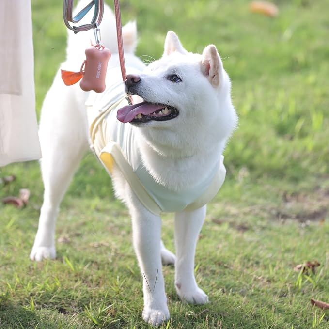 Dog Poop Bags with Handles 9 Rolls 108 Counts Big Sizes Leak Proof and Extra Thick Waste Bags Refill Rolls for Walking Small Medium Large Dogs Cats Litter With Holder Peach Scented