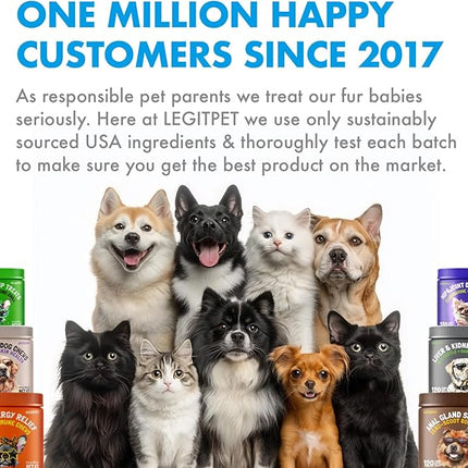 Dog Vitamins - 120 Multivitamins Chews w/Glucosamine Chondroitin, Probiotics Digestive Enzymes and Omegas - Supplement for Overall Health - Joint Support, Immune Health, Skin and Heart Health