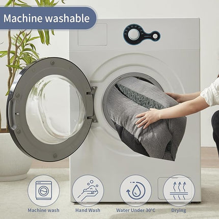 Dog Bed for Small Dogs Breeds, Rectangular Soft Kennel Bed,Washable Deluxe Plush Dog Crate Beds, Comfy Durable Pet Sleeping Bed with Pillow & Non-Slip Bottom, Size (24"X21" Gray)