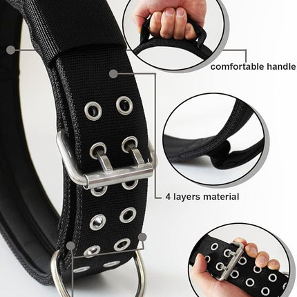 Dog Collar for Large Dogs - 2 in Black Collars with Handle for Extra Large Breed Dogs, Heavy Duty K9 Nylon Pet Tactical Collar XL, Best Choice for Pitbull Doberman Rottweiler 17"-22"