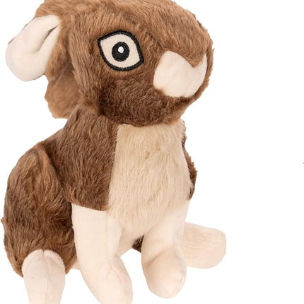 goDog Wildlife Rabbit Squeaky Plush Dog Toy with Chew Guard Technology, Durable Fabric & Squeaker for Active Play, Brown, Large