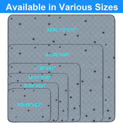 RIOUSSI Washable Pee Pads for Dogs, Reusable, Absorbent, Leakproof, Non Slip Pet Puppy Pads for Potty Training. Gray Stars, 18x24 Inch(4pack)