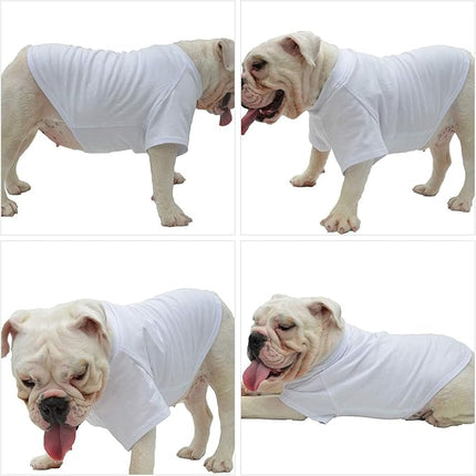 Lovelonglong Bulldog Clothes Dog Clothing Blank T-Shirt Tee Shirts for French Bulldog English Bulldog American Pit Bull Pugs 100% Cotton Skin Care White B-XL