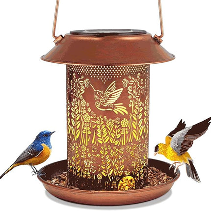 Bird Feeders for Outdoors Hummingbird Garden Decor Mothers Day Birthdays Gifts for Women Mom Grandma Solar Lanterns Outdoor Waterproof Metal Solar Decoration OutsideLED Lanterns for Yard, Patio Deals