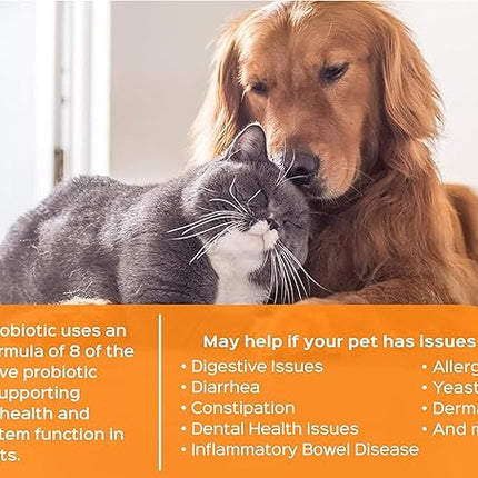 Humarian Probonix Liquid Probiotics for Cats - 8-Strain Cat Probiotic Drops to Fortify Feline Gut Health, Dental Health, Immunity and More - 30-Day Supply - Liver Flavor