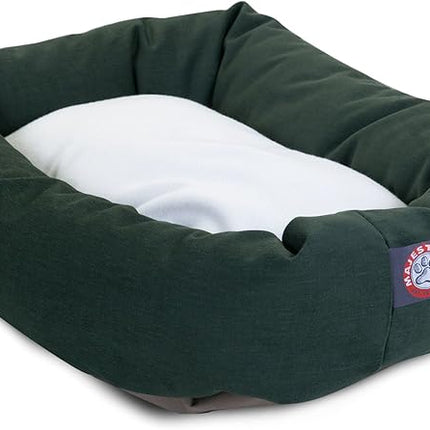 Majestic Pet 24 inch Green & Sherpa Bagel Dog Bed Products, 24.0"L x 19.0"W x 7.0"Th