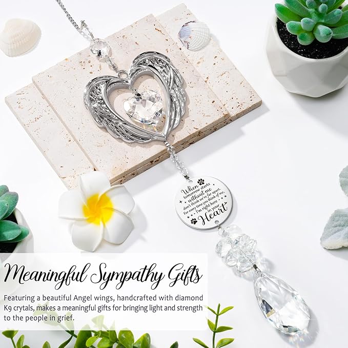 Dog Memorial Gifts for Loss of Dog Sympathy Gifts, Pet Memorial Gift for Dogs Cats, Pets Sympathy Crystal Suncatcher, Thoughtful Cats Dogs Bereavement Remembrance Gift for Pet Loss Condolence