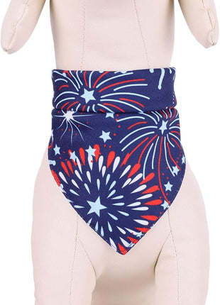 BinaryABC USA Flag Dog Bandana,American Flags Dog Bandana Pet Scarfs,4th of July American Independence Day Pet Decorations (Fireworks)