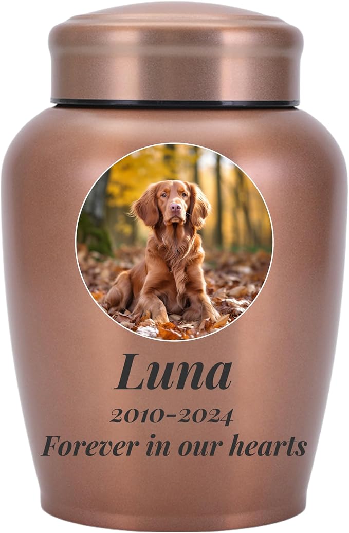 Dog Urn Personalized,Custom Pet Urns for Cats,Cat urn,Urns for Dog and Cat Ashes,Pet Memorial Gifts Round