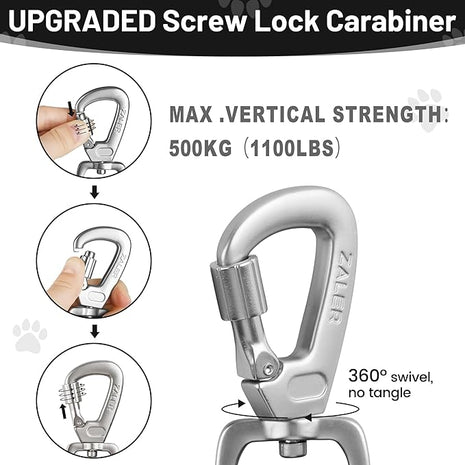 ZALER Short Dog Leash, 26 Inches Rope Traffic Leashes for Dogs, Reflective Dog Lead with O-Ring, Heavy Duty Pet Leash for Large and Medium Dogs (26" Dark Blue)