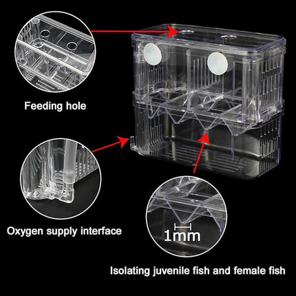 Senzeal Aquarium Fish Breeder Box Plastic Fish Isolation Breeding Box Hatching Incubator for Baby Shrimp Clownfish Guppy