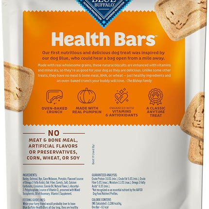 Blue Buffalo Health Bars Crunchy Dog Biscuits, Oven-Baked With Natural Ingredients, Pumpkin & Cinnamon, 16-oz Bag