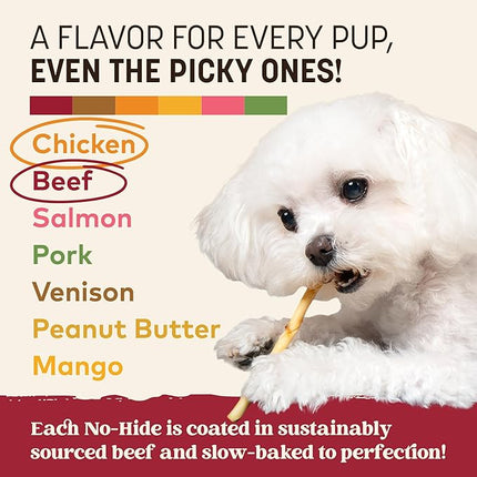 Earth Animal No Hide Stix - Long Lasting Rawhide Free Small Dog Chews Sticks, Chicken & Beef Variety Bundle - 40 Count Value Pack