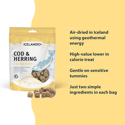 Icelandic+ Cod & Herring Combo Bites Dog Treat 3.0-oz Bag