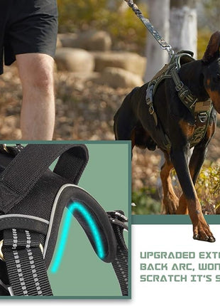 BUMBIN Tactical Dog Harness for Large Dogs No Pull, Famous TIK Tok No Pull Dog Harness, Fit Smart Reflective Pet Walking Harness for Training, Adjustable Dog Vest Harness with Handle Black XL