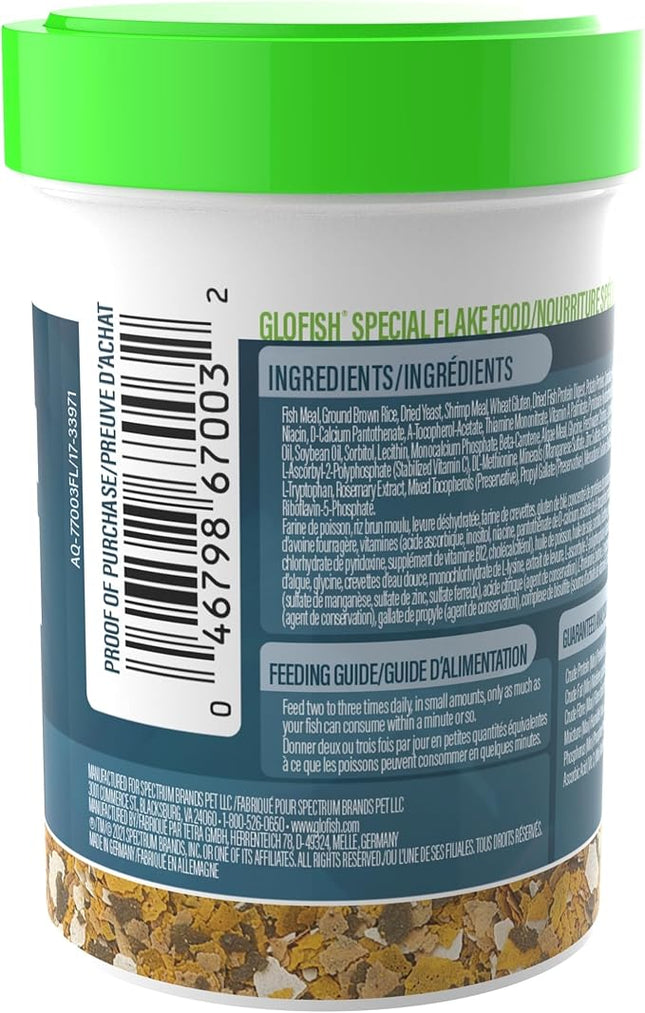 GloFish Special Flake Dry Fish Food for Brightness, 1.59 Oz