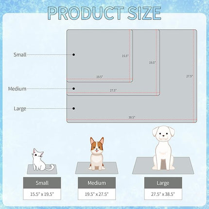 NACOCO Summer Pet Cooling Mat - Cat Dog Cushion Pad Sleeping Cool Sharks Comfortable Soft for Pets Kids and Adults (Grey Shark, M)
