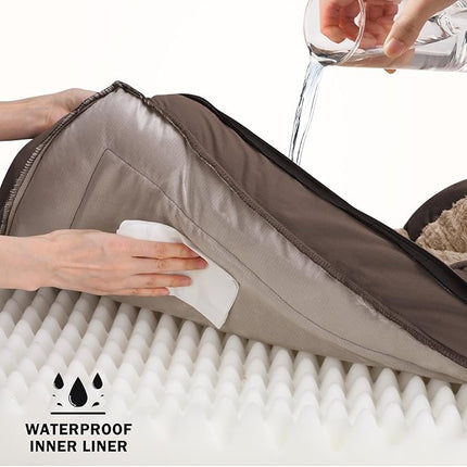 INVENHO Orthopedic Dog Bed for Large Dogs, Washable Waterproof, Egg-Crate Foam Dog Couch Bed with Washable Removable Cover, Waterproof Lining and Nonskid Bottom