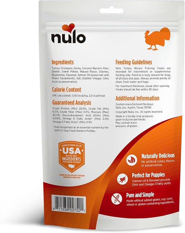 Nulo Trainers Turkey Recipe Grain-Free Low-Calorie Healthy Dog & Puppy Training Treats, 16 Ounce Pouch