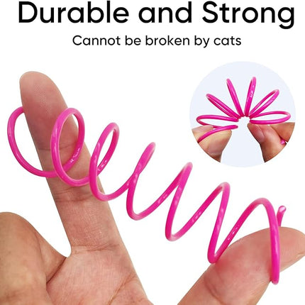 AGYM Cat Springs Toys 60 Packs for Indoor Cats,Colorful & Durable Plastic Spring Coils Attract Cats for Swatting Biting Hunting Interactive Cat Toys