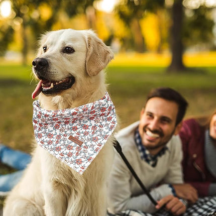 Lionheart Glory Soft Dog Scarf, Washable Fall Bib, Adjustable Square Bandana for Small to Large Dogs