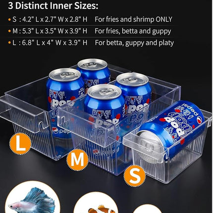 Pawfly Aquarium Fish Breeding Box Acrylic Hatchery Incubator Tank with Suction Cups Large Isolation Box for Baby Fish Shrimp Betta Guppy and Platy