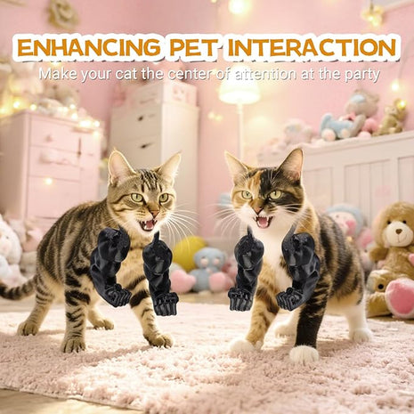 Cat Muscle Arm Halloween Cat Costume Accessory,3D Printed Cat's Neck Arm with Muscle for Pet Cosplay, Birthday Party,Halloween Costume Accessories Adjustable Lightweight Design - Black