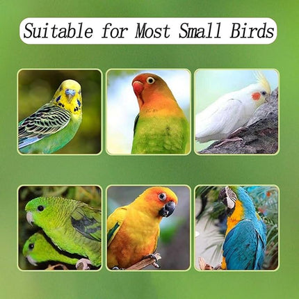 No Mess Bird Feeder for Cage, Automatic Acrylic Bird Feeder Seed Catcher Tray Cage with Stainless Steel Hooks for Small Parrots Canary Parakeet Budgerigar Crested Cockatiel Lovebird (Small)