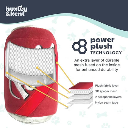 Huxley & Kent Funny Dog Toys w/Squeaker & Crinkle -Stimulating & Interactive Chew Toy for Dogs - Mesh Lined Stuffed Toy - Easy to Clean for All Breeds (Bad Dog Jack's Whiskey,Small)