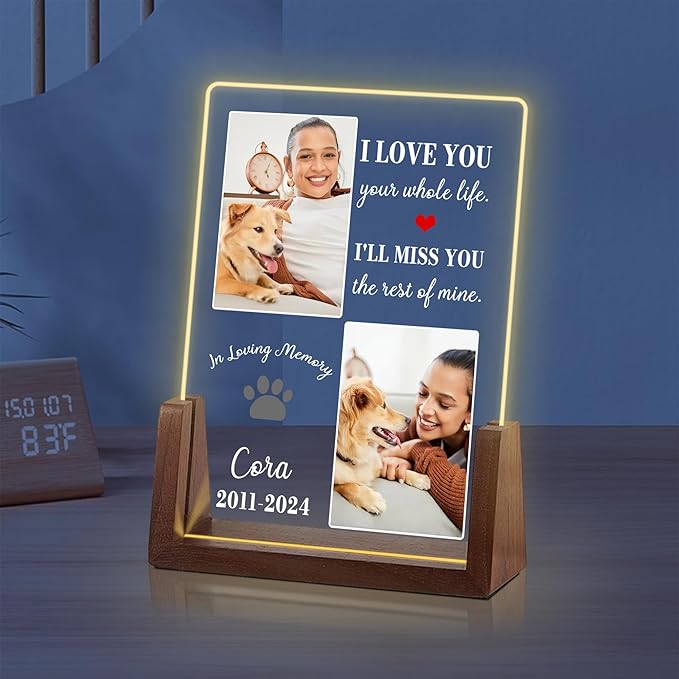 Customized Dog Memorial Gifts for Loss of Dog, Dog Memorial Gifts, Dog Memorial Gifts, Dog Loss Sympathy Gift, Pet Memorial Gifts, Pet Memorial Acrylic Light, Cat Memorial Gifts, Gifts for Pet Lovers