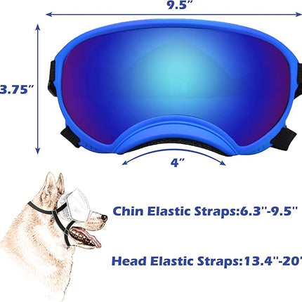 Large Dog Sunglasses with Adjustable Strap UV Protection, Winproof Dog Puppy Sunglasses, Suitable for Medium-Large Dog Pet Glasses, Dogs Eyes Protection(Colorful)