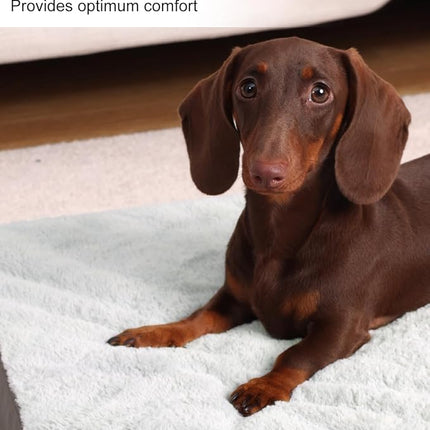 KSIIA Orthopedic Dog Crate Bed Waterproof Dog beds for Small Dogs Deluxe Plush Washable Pet Mat with Egg Crate Foam & Removable Cover, 21 x 13 Inch, Gray